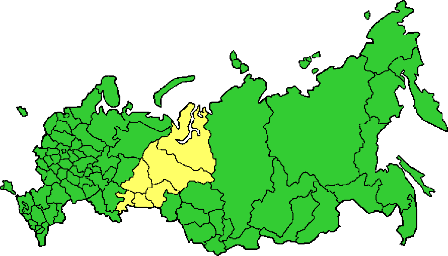 Карта уральского федерального округа с городами и областями