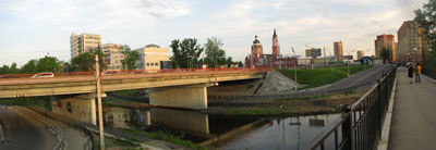 г. Щёлково. Мост через реку Клязьма (Пролетарский проспект). *.jpg, 1000×344, 201 Kb