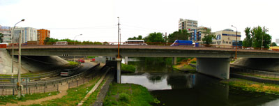 г. Щёлково. Мост через реку Клязьма (Пролетарский проспект). *.jpg, 1000×380, 180 Kb